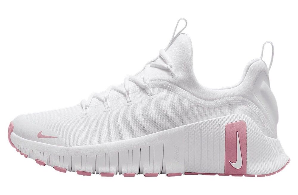 Size 8.5 Nike Free Metcon 6 White Pink Womens Training Gym Shoes FJ7126-106